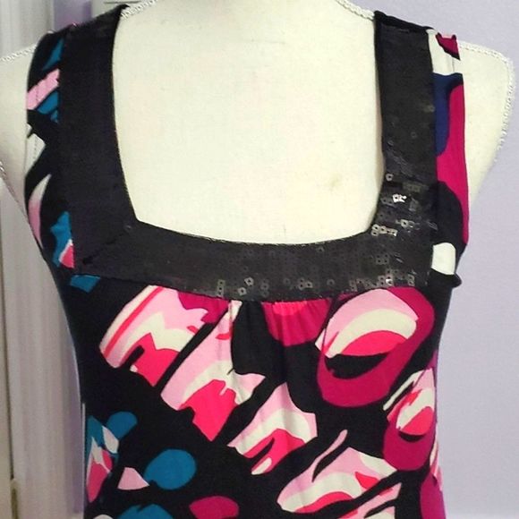 Express Colorful Floral Abstract Sequin Party Cocktail Evening Bodycon Dress - Picture 2 of 8